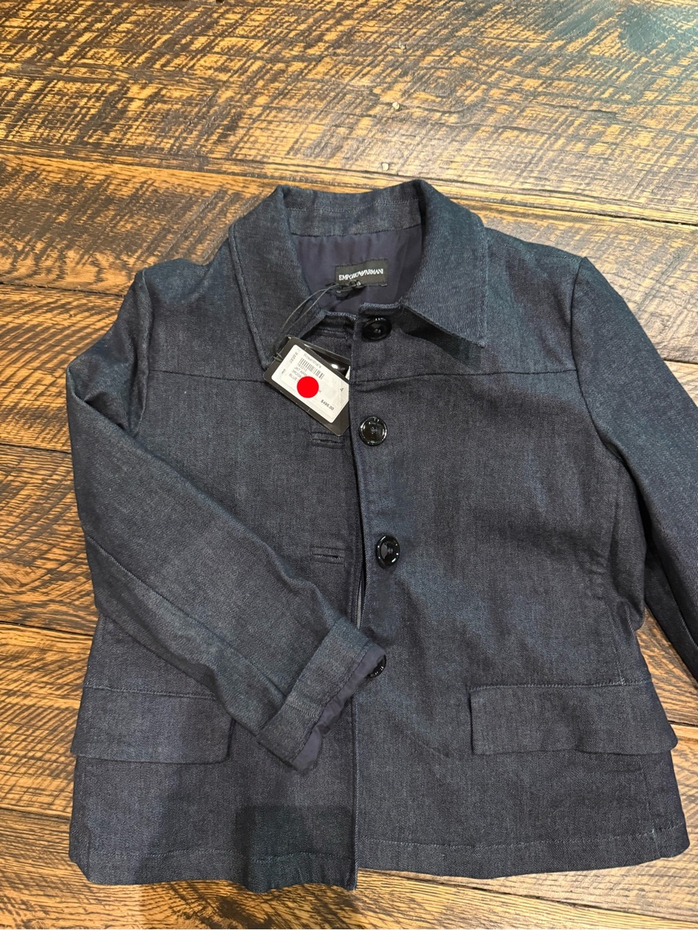 Emporio Armani Navy Denim Button Jacket